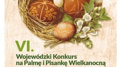 fragment pisanek, napis VI wojewódzki konkurs na palmę i pisankę wielkanocną