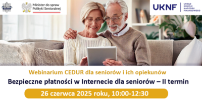 zdjęcie pary seniorów, informacje o webinarium