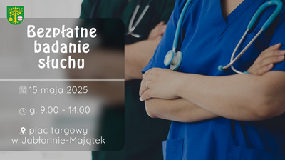 Bezpłatne badanie słuchu na placu targowym w Jabłonnie-Majątek