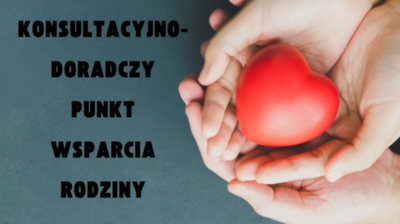 Dłonie trzymające serce, konsultacyjno-doradczy punkt wsparcia rodziny