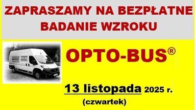 żółty fragment plakatu, napis bezpłatne badanie wzroku