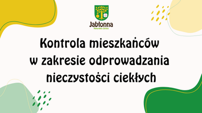 napis kontrola mieszkańców w zakresie odprowadzania nieczystości ciekłych