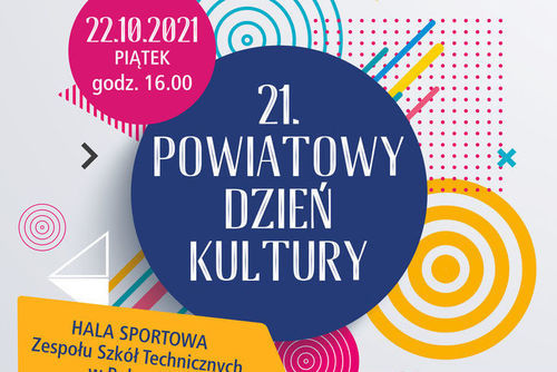 Starosta Puławski zaprasza na 21. Powiatowy Dzień Kultury, który odbędzie się 22 października 2021 roku o godzinie 16:00 w hali sportowej Zespołu Szkół Technicznych w Puławach przy ulicy Wojska Polskiego 7. W programie prezentacja laureatów i wręczenie Dorocznych Nagród Starosty Puławskiego w Dziedzinie Kultury, nagrodzenie zwycięzców Powiatowego konkursu wydawnictw oraz koncert zespołu Marcin Wyrostek COLORIAGE. Wstęp wolny.