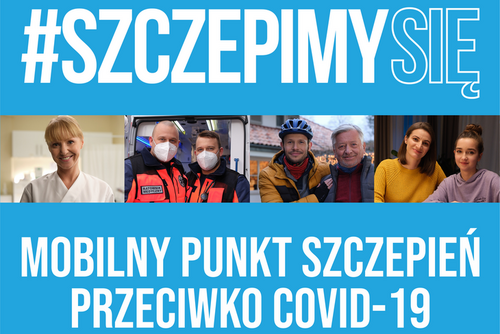 Baner z napisem # Szczepimy się!