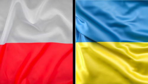flagi Polski i Ukrainy