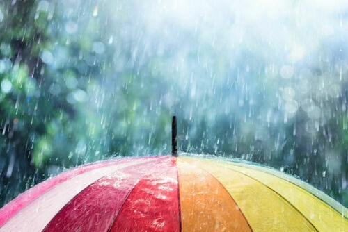 parasol, deszcz