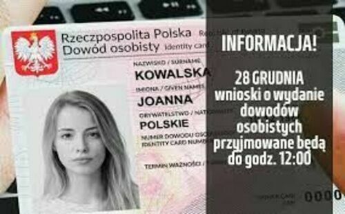 Skrócony czas przyjmowania wniosków o wydanie dowodu osobistego
