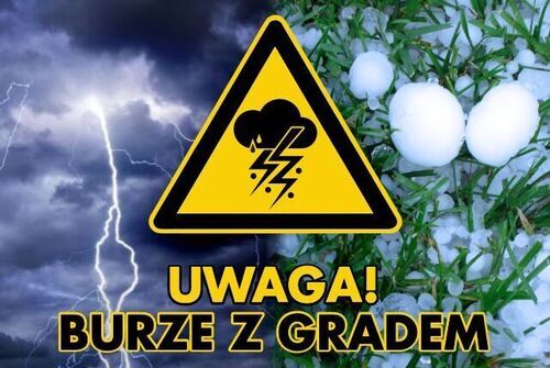 Burze, deszcz, lokalnie grad