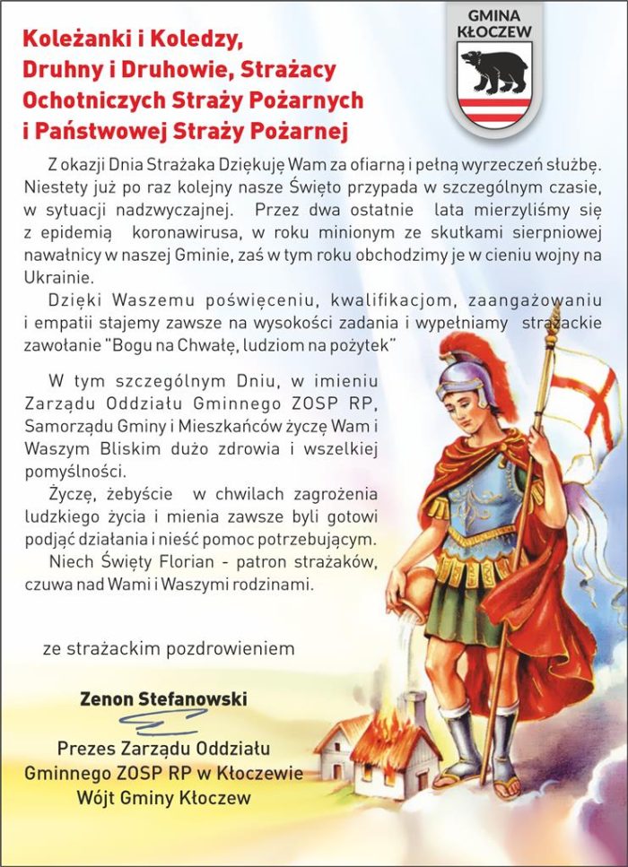 Życzenia z okazji Dnia Strażaka