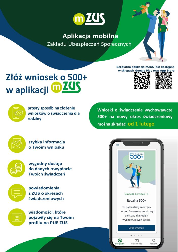 Złóż wniosek o 500+ w aplikacji mZUS