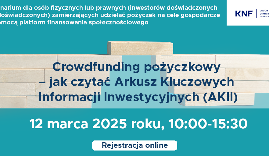 Urząd KNF - zaproszenie na webinarium CEDUR dla inwestorów