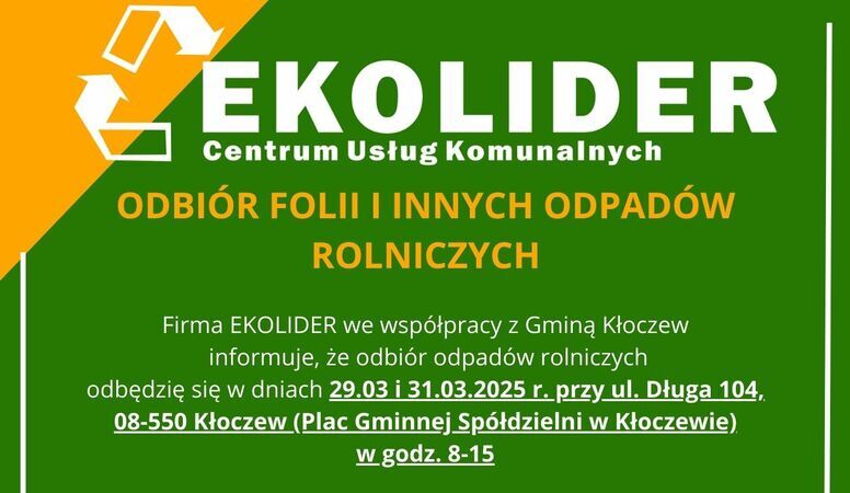Odbiór folii i odpadów rolniczych