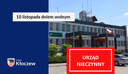 Na zdjęciu fotografia UG Kłoczew z tabliczką nieczynne