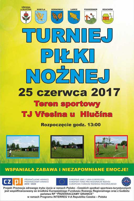 Zaproszenie na Turniej Piłki Nożnej do Vřesina u  Hlučína