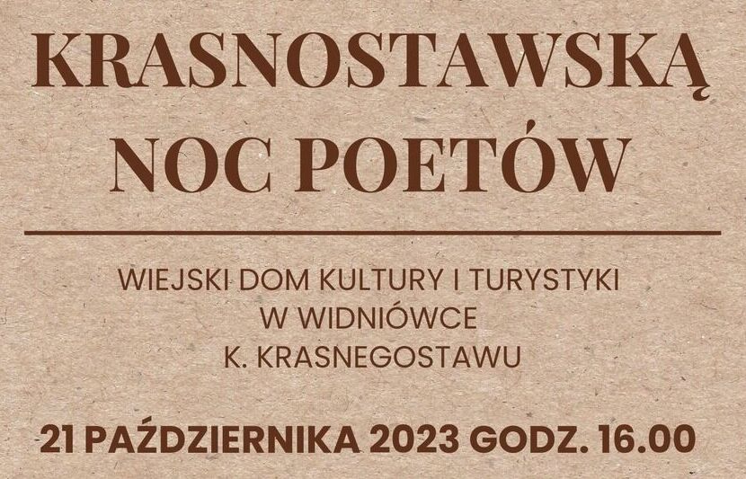 Zaproszenie na Krasnostawską Noc Poetów