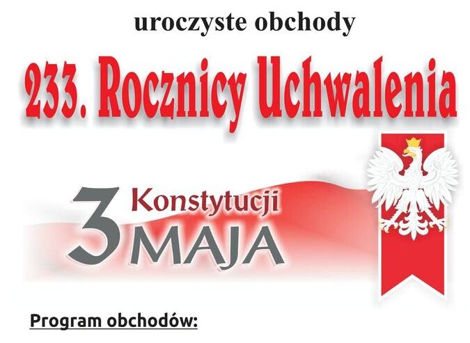 Obchody 233. Rocznicy Uchwalenia Konstytucji 3 Maja