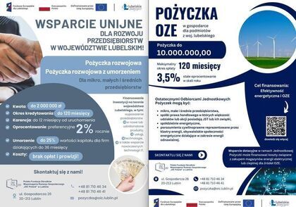 Informacja o wsparciu finansowym MŚP