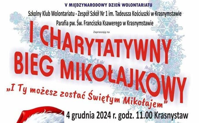 „I Ty możesz zostać Świętym Mikołajem” – zaproszenie na bieg charytatywny