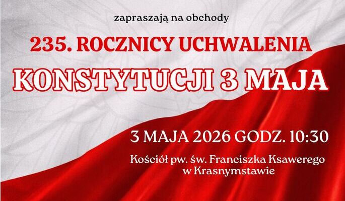 Zaproszenie na obchody 235. rocznicy uchwalenia Konstytucji 3 Maja