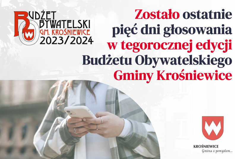 [BO 2023/24] Zostało ostatnie pięć dni głosowania w tegorocznej edycji Budżetu Obywatelskiego Gminy Krośniewice