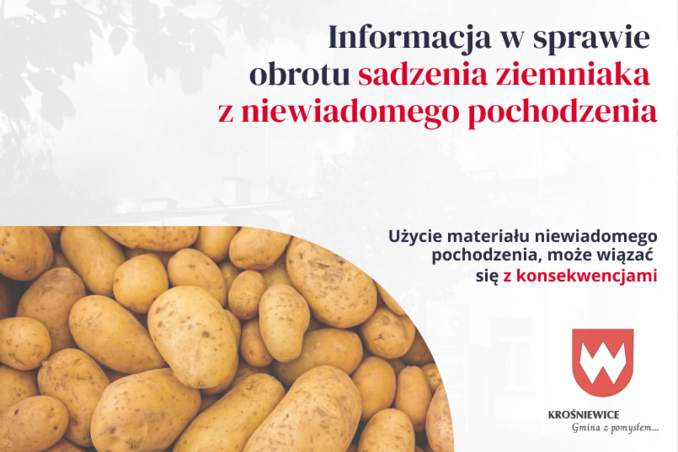 Informacja w sprawie obrotu sadzenia ziemniaka z niewiadomego pochodzenia