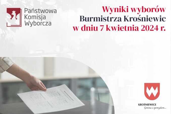 Wyniki wyborów Burmistrza Krośniewic w dniu 7 kwietnia 2024 r.