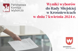 Grafika dekoracyjna - Wyniki wyborów do Rady Miejskiej w Krośniewicach w dniu 7 kwietnia 2024 r.