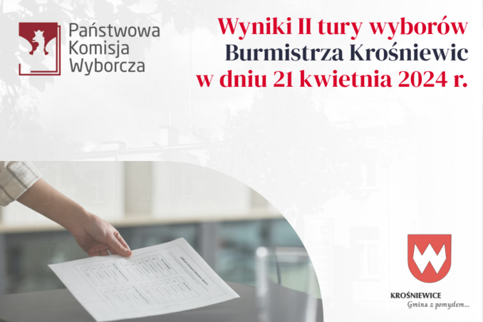 Wyniki II tury wyborów Burmistrza Krośniewic w dniu 21 kwietnia 2024 r.