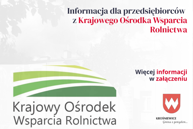 Fundusze Promocji Produktów Rolno-Spożywczych - informacja dla przedsiębiorców z Krajowego Ośrodka Wsparcia Rolnictwa