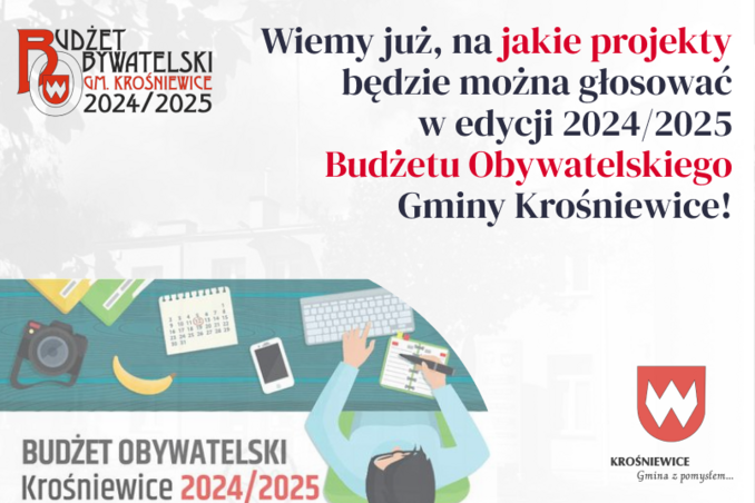 [BO 2024/25] Wiemy już, na jakie projekty będzie można głosować w edycji 2024/2025 Budżetu Obywatelskiego Gminy Krośniewice!