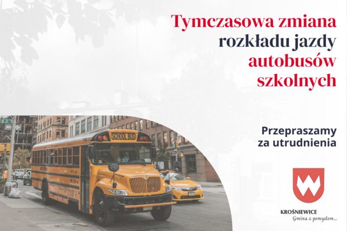 Tymczasowa zmiana rozkładu jazdy autobusów szkolnych w dniu 27 września 2024 r.