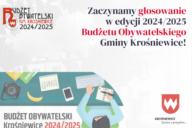 [BO 2024/25] Zaczynamy głosowanie w edycji 2024/2025 Budżetu Obywatelskiego Gminy Krośniewice!