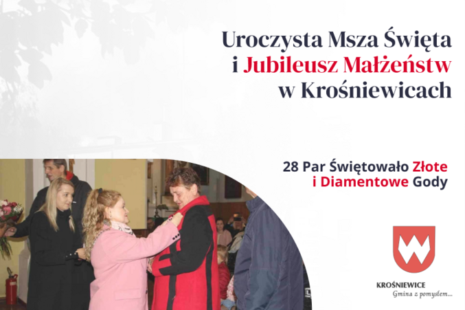 Jubileusz Małżeństw w Krośniewicach – Uroczysta Msza i Medale dla Jubilatów