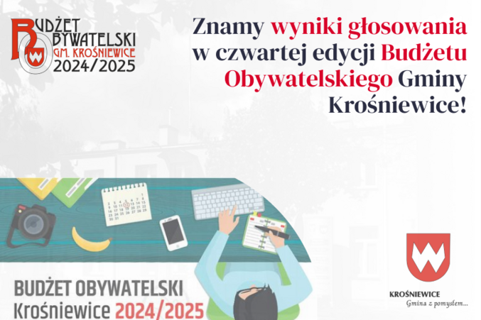 [BO 2024/25] Znamy wyniki głosowania w czwartej edycji Budżetu Obywatelskiego Gminy Krośniewice!