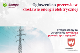 Grafika dekoracyjna - ogłoszenie o przerwie w dostawie energii elektrycznej