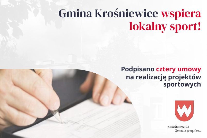 Gmina Krośniewice wspiera lokalny sport! Podpisano cztery umowy na realizację projektów sportowych.