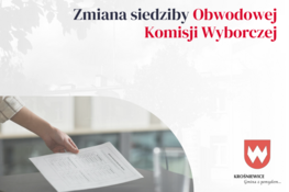 Grafika dekoracyjna - zmiana siedziby Obwodowej Komisji Wyborczej