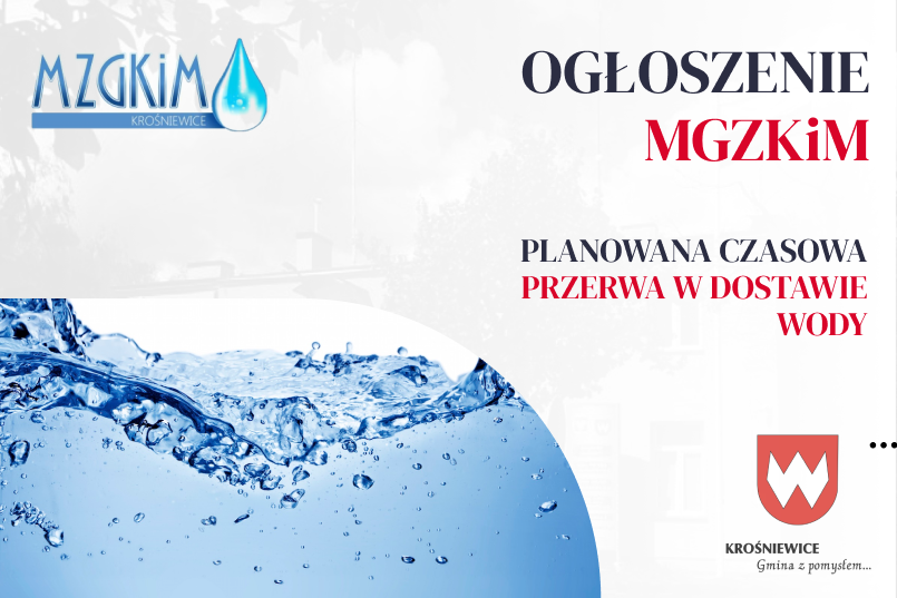 21-22 PAŹDZIERNIKA - PRZERWA W DOSTAWIE WODY | MZGKiM