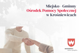 Grafika dekoracyjna - napis Miejsko - Gminny Ośrodek Pomocy Społecznej w Krośniewicach