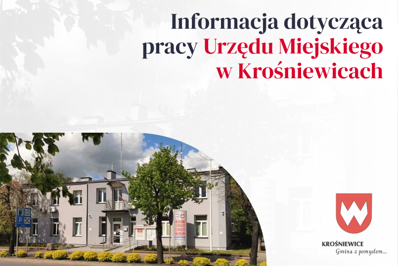 31.12.2025 r. - Urząd Miejski czynny do godz. 13:00, Kasa Urzędu do godz. 10:00