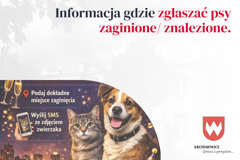 Informacja gdzie zgłaszać psy zaginione/ znalezione.