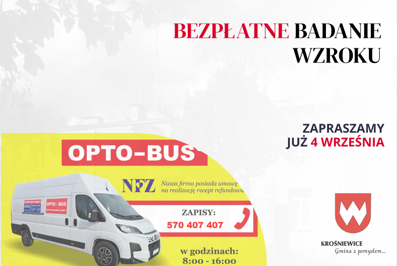 Bezpłatne badania wzroku w Krośniewicach. Zapraszamy 4 września!