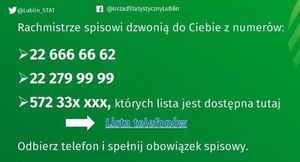 Baner z informacjami na zielonym tle.