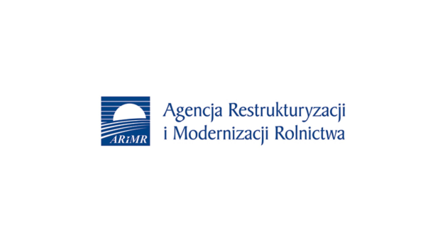 Logo Agencji Restrukturyzacji i Modernizacji Rolnictwa, składające się z symbolu graficznego i nazwy instytucji w kolorach niebieskim i czarnym.