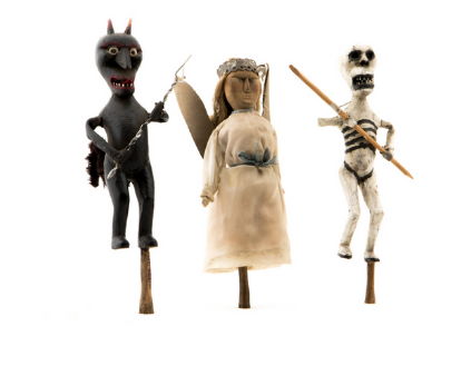 Nativity theatre puppets – devil, angel, death