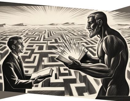 Labirynt, postać człowieka, postać olbrzyma