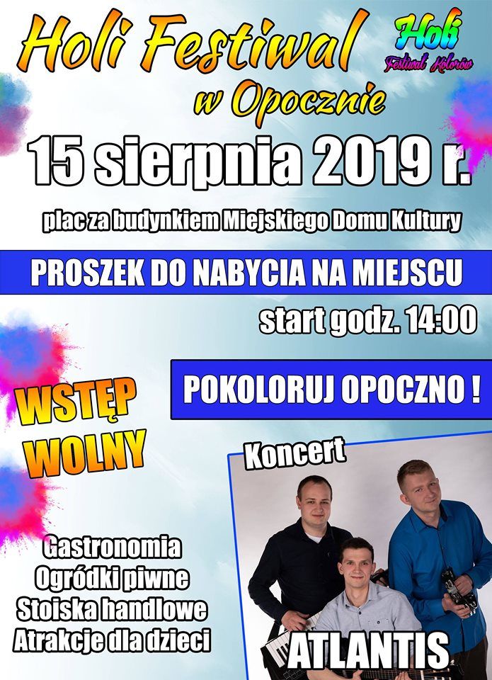 HOLI PARTY ŚWIĘTO KOLORÓW W OPOCZNIE