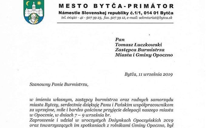 Podziękowania z Bytčy