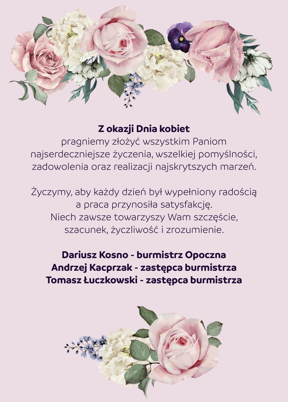 Życzenia z okazji Dnia Kobiet