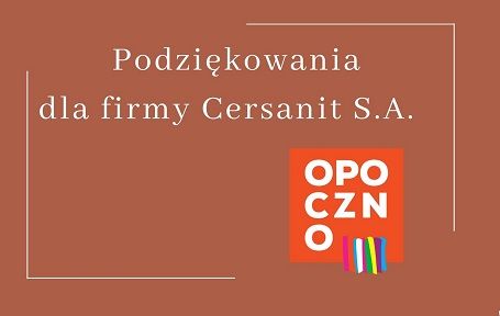 Podziękowania dla firmy Cersanit S.A. 